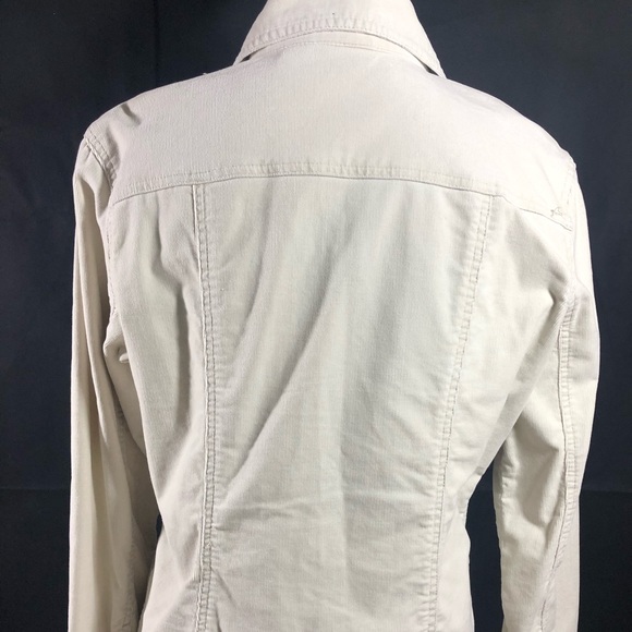 Chicos White Corduroy Jacket Size 1/Medium - Picture 4 of 8